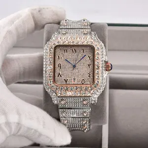 Light luxury sequin decoration holiday big bag diamond square men's watch classic quartz fashion party business watch high-end elegance