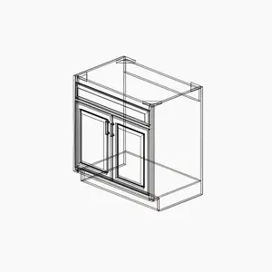 Sink Base Cabinet - Versatile No Drawer Design for Sink or Cooktop - Sturdy Foundation for Kitchen Storage Solutions