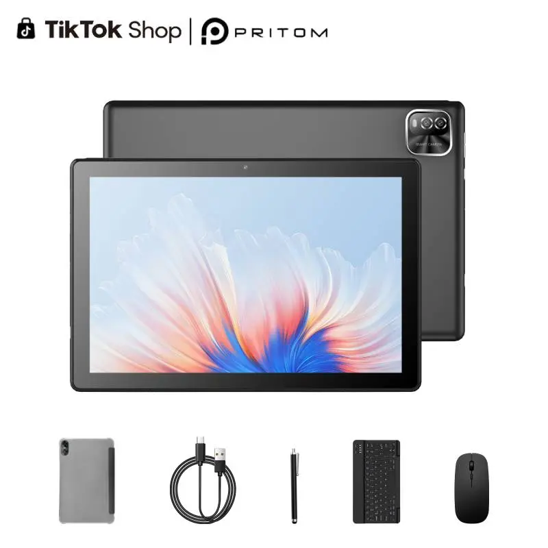 [DealsForYouDays]PRITOM 2026 Android 15 Tablet 12GB(3+9)RAM 64GB ROM With Bluetooth AudioDual Cameras 2-in-1 Detachable Keyboard Set 10.1-inch Screen Perfect Back-to-School Gift Office Gifts