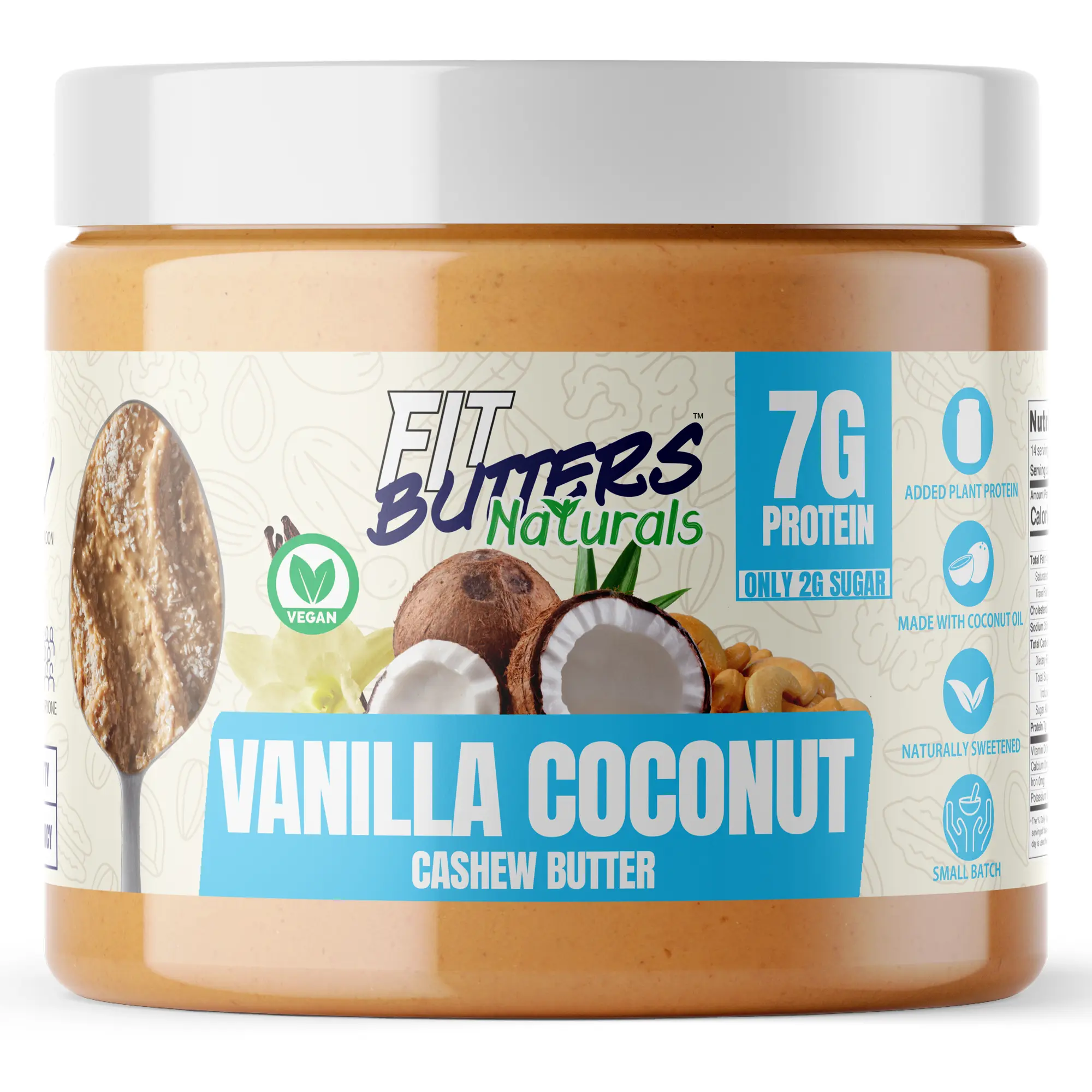 Fit Butters Naturals Vanilla Coconut Cashew Butter (Vegan)