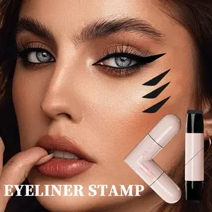 Rotating Eyeliner Stamp Pen, Gel Eye Liner, Dual-Head Design with Wing Stamp, Quick-Dry, Long-Lasting, Smudge-Proof, Easy Cat Eye, Sharp Winged Lines, Eye Makeup Product