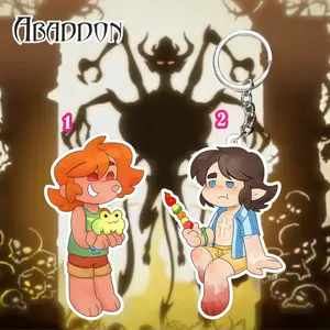 Haunted Hotel inspired cute keychains ver2: Abaddon and Esther