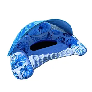 EpiFloat | Inflatable Pool Chair with Canopy, Adjustable Sun Shade Cover, Drink Holder, Ergonomic Headrest,Inflatable Pool Float for Adults