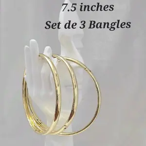 B1 Set open size of 3 Bangles round 7.5 Inches Laminated High-Quality  Fashion Jewelry