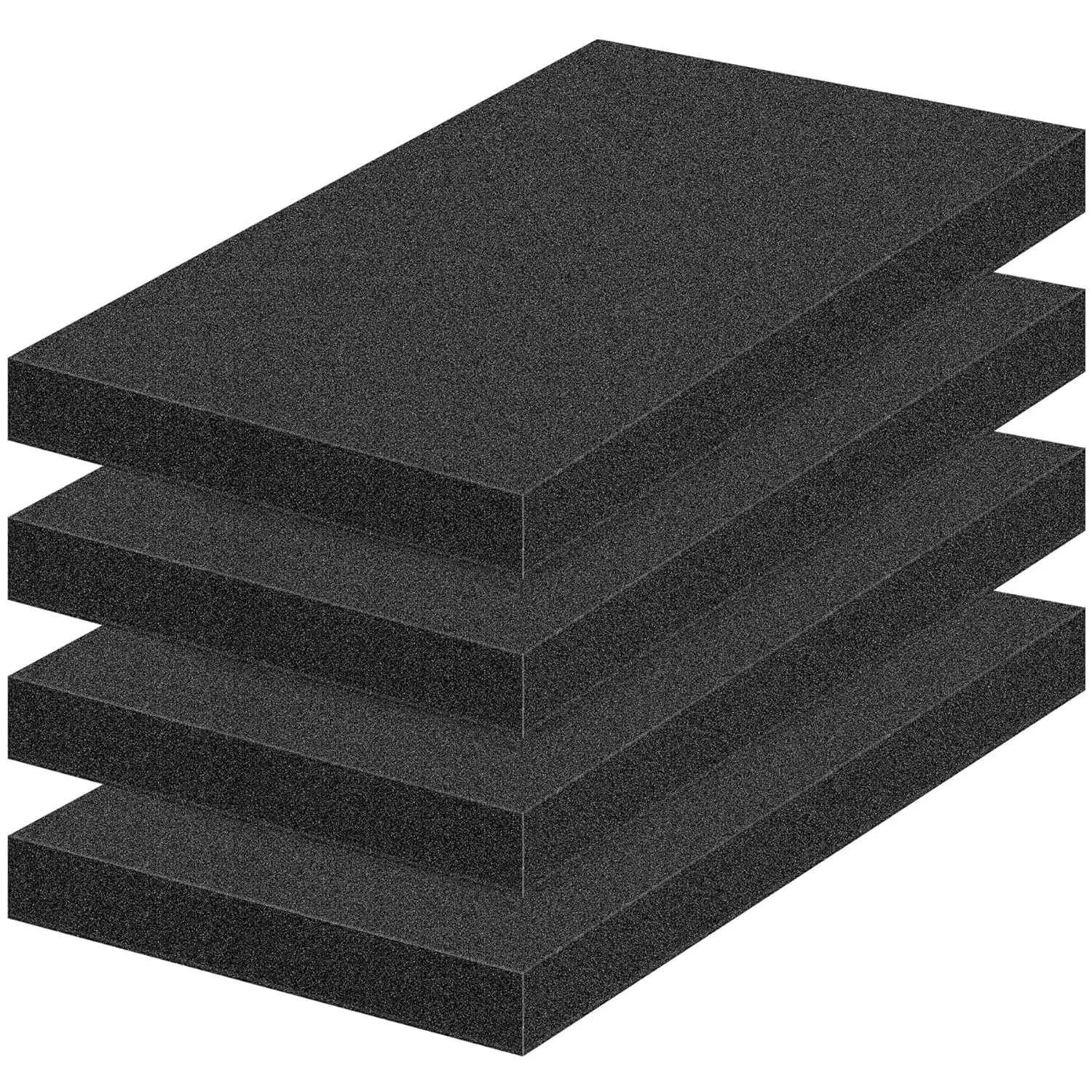 4 PCS Polyurethane Foam Sheets 16" L x 12" W x 1.6" T Packing Foam Inserts Cuttable Craft Foams Cushion Foams High Density Foam Pads for Case, Tool Game Box, Camera, Jewelry, Craft, Black
