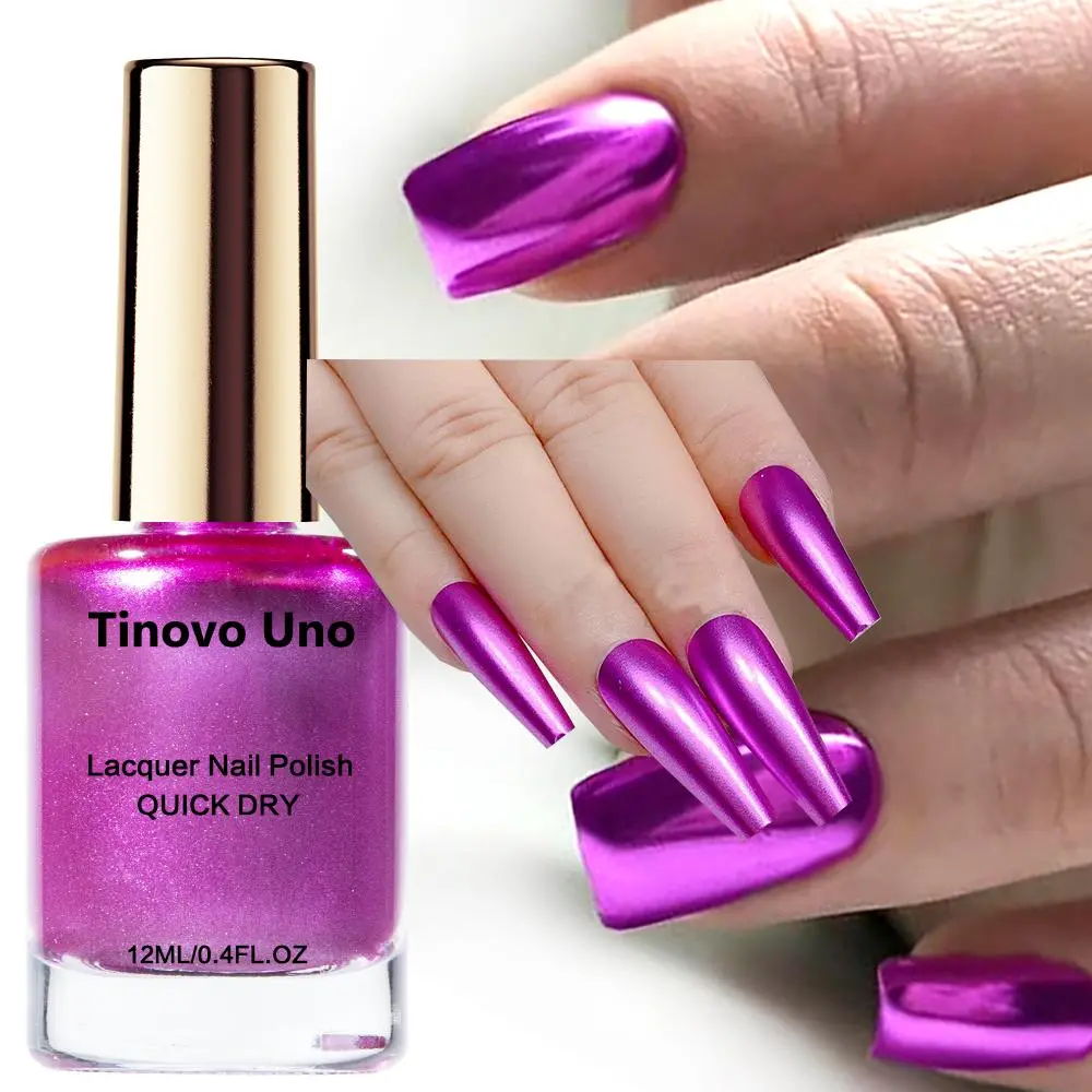 Metallic Nail Polish High Quality Brilliant Shine Polish Quick Dry Formula Chrome Shine Finish Chrome Nails Manicure Nail Art Polish, Long-lasting & Convenient Nail Art Product for Women & Girls