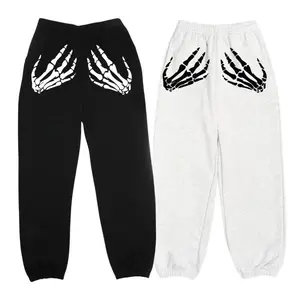 Skeleton Hands Sweatpants, Unisex Streetwear Joggers, Edgy Loungewear, Soft Goth Aesthetic Pants, Gift for Him & Her, skeleton joggers, goth sweatpants, unisex skeleton pants