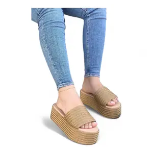Brown Beach Jute Sandals - 5cm Heel