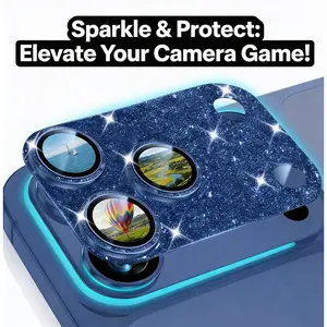 iPhone 17 Pro Max Glitter Lens Protector  2PC Set | 9H Hard Tempered Glass, Scratch-Resistant