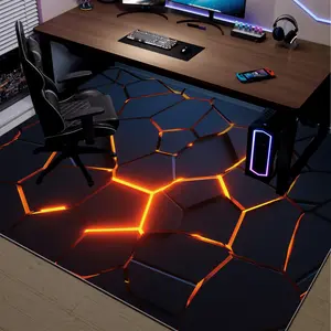 E-sports room carpet, silicone non-slip mat for boys' bedroom, study room, dirt-resistant mat, special for computer chairs and swivel chairs