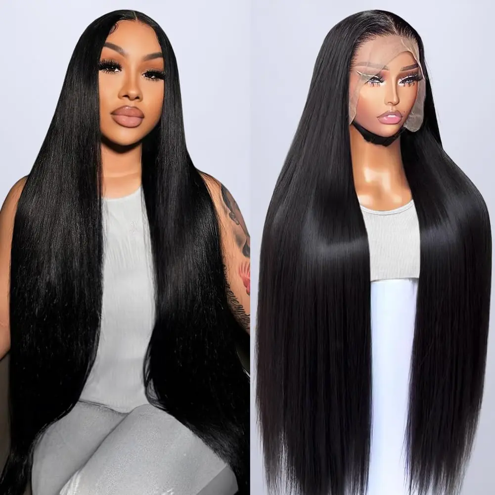 [30 inch only $118]Drosuud Hair 30 Inch 13x6 Lace Frontal Wigs 180 Density Straight 13x4 Lace Front Wigs Human Hair Straight Human Hair Wigs Pre Plucked Natural Hairline with Baby Hair #Summervibes