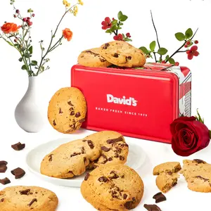 DAVID'S COOKIES Fresh-Baked Chocolate Chunk Cookies - Sweet Treats, Food and Snacks, Signature Tin Classic, Sampler Tin