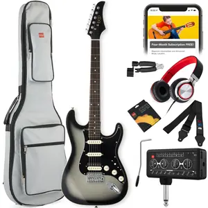 Best Choice Products Beginner Electric Guitar Kit w/ Headphone Amp, Padded Gig-Bag, Headphones Best Choice Products Beginner Electric Guitar Kit w/ Headphone Amp, Padded Gig-Bag, Headphones