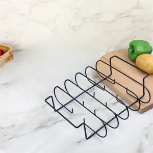 Non-Stick BBQ Grill Basket, Steak Rib Grilling Rack Holder, Outdoor Barbecue Baking Cooking Tools, Camping Essentials, 1 Piece