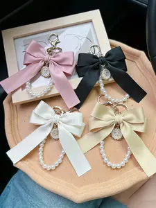 Bag Charm Pendants Large Pearl Bow Bag Charm Simulated Pearl Bag Charm High Quality Elegant And Grand Suitable For Bags And Keys Suitable For Giving To Friends Birthday Gift Purse Accessories Keychain