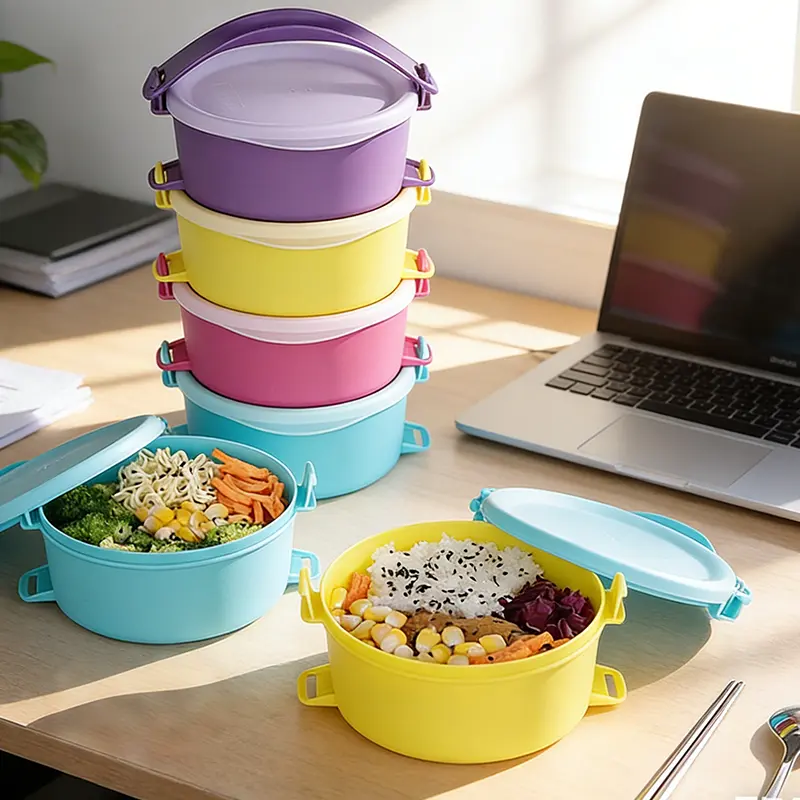 ANJUKE 4pcs Microwavable Bento Box, Heatproof High-Temperature Resistant (Up to 130°C) Food Storage Container, Kitchen Tableware for Packing Lunch for My Kid, Lunch for My Husband, Meal Prep