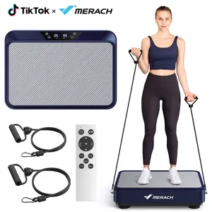 Merach Square Vibration Plate Exercise Machine 265lbs Capacity, Comfortable Lymphatic Drainage For Full Body Workout Home Gym Fitness Equipment