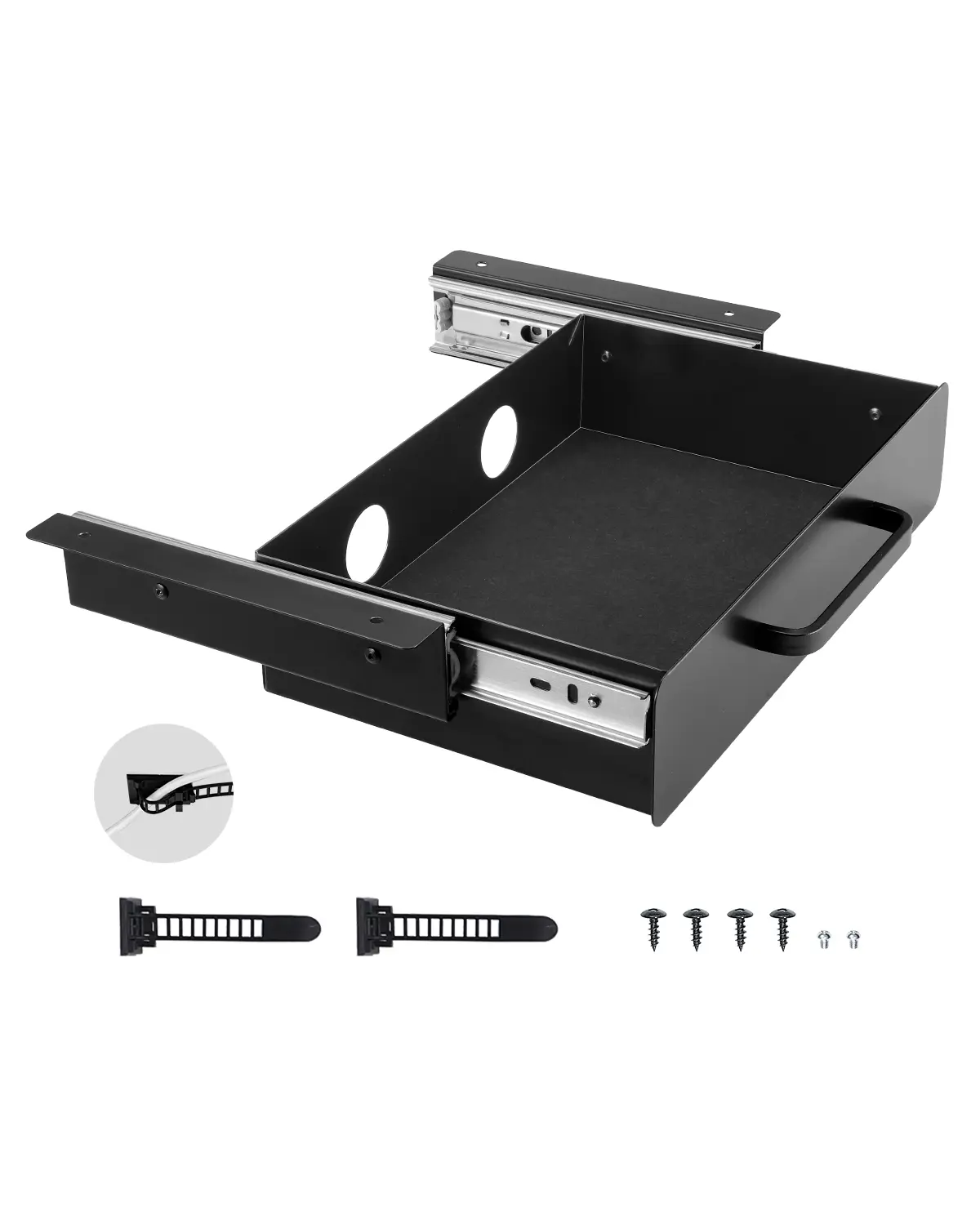 【summerfinds】VEVOR 13" Wide Under Desk Drawer Slide Out, Under Desk Mounted Pull-out Drawer Attachment, Hidden Desktop Storage Organizer, Under Table Pencil Drawer for office Home Sit Stand Workstation, 15x9x3 in