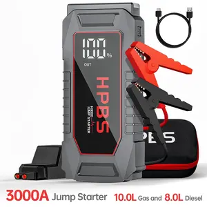 12V Portable Car Jump Starter with Power Bank, Car Battery Booster for Up to 10L Gas/8L Diesel Engines, Quick Start Dead Battery for Car,Truck,SUV,Motorcycle with Emergency LED Light