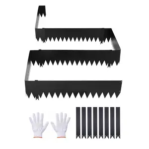 VEVOR Galvanized Steel Landscape Edging, 6-Pack 40 x 10 Inch Metal Edging for Landscaping with 8 Mounting Clips, Heavy Duty Metal Garden Edge Border for Flower Bed, Yard Pathway, Black