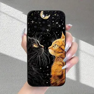 Moon Cat Pattern Phone Case With A New Design, Popular For Its Premium Matte Feel.It Offers Full Lens Protection, Shock Resistance, Drop Protection, And Fingerprint Resistance.Compatible With Iphone 16/15/14/13/12/11/X/XR