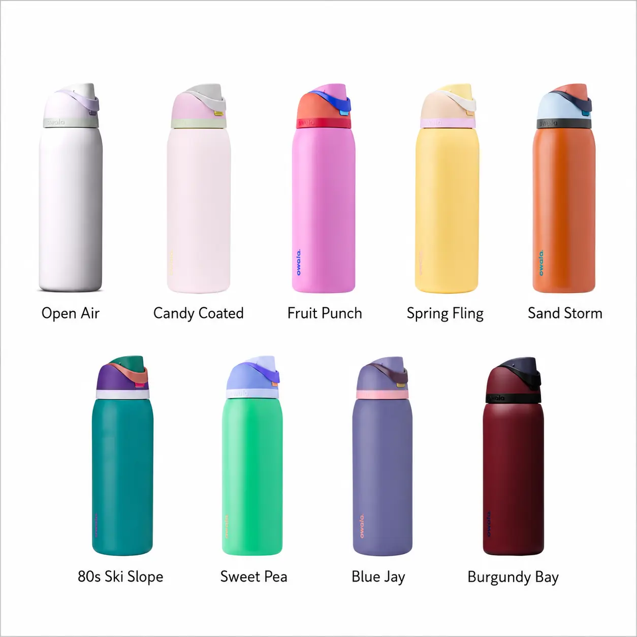 OWALA 32oz Insulated Water Bottle Pastel Colors Leakproof Sports Bottle Reusable Stainless Steel Travel Tumbler Gift for Women