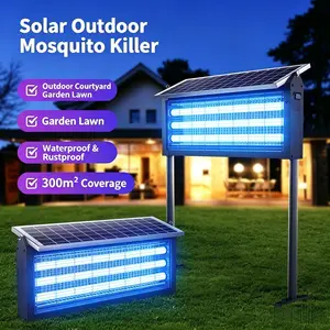 2026 New Solar Mosquito Zapper 30W 3 LED Tubes Dual USB Solar Charging Waterproof Insect Killer for Outdoor Patio Balcony Poolside