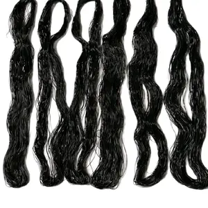 12 Pieces of Black African Rubber Hair Thread for protective hair styling.
