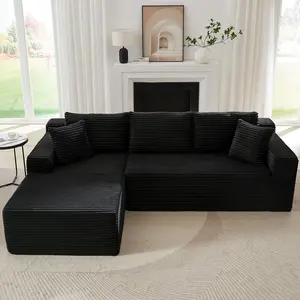 104" Cloud L Shape Couch with Chaise, Modular Sectional Couches with Deep Seat, Corduroy Sofas for Living Room, Boneless Memory Foam Couch,  r viral  tiktok  couch couch  chronicles viral  boneless  couch cofy  sofa vacuum  sealed  couch l  shapes  of  a