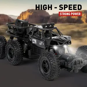 Six-wheel alloy rock climbing remote control car, four-wheel drive off-road RC toy, all-terrain high elasticity shock absorption children's day gift, Easter birthday gift for children over 3 years old(28×18×10cm)