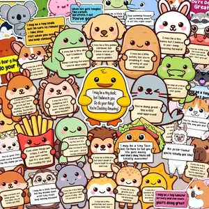100PCS Emotional Support Animal Stickers – Affirmation Sticker Pack for Adults or Kids Cute Inspirational Buddies for Water Bottles, Laptops, Phones, Positive Quote Vinyl