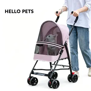 Zoravellion Lightweight Foldable Pet Stroller for Small Dogs & Cats 4-Wheel Dog Stroller - Durable Pet Travel Carrier for Dogs & Cats, Outdoor-Use Stroller