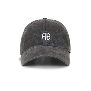 ANINE BING Jeremy Baseball Cap in Washed Smoke Grey