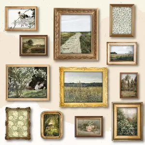 Vintage Wall Art Prints - Vintage French Country Decor, Vintage Prints for Wall Decor, Countryside Landscape Painting Spring Pictures, French Farmhouse Poster Gallery Wall Art (8x10 Unframed)