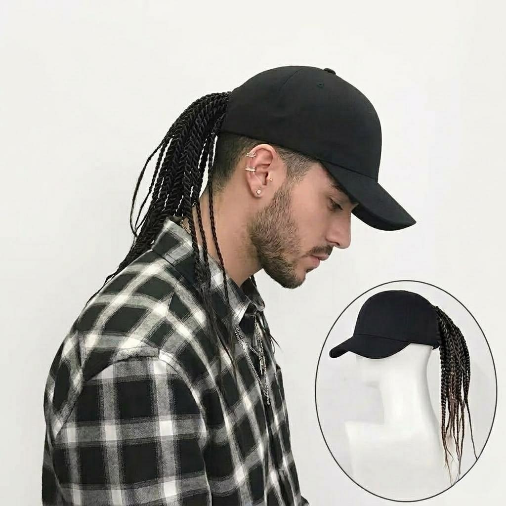 Hip-Hop Punk Baseball Cap with Braided Dreadlock Wig Adjustable Snapback High-Temperature Fiber Black Brown 35.05cm 44.96cm for Motorcycle Style Urban Fashion Hip-Hop Punk Baseball Cap with Braided Dreadlock Wig Adjustable Snapback High-Temperature Fiber Black Brown 35.05cm 44.96cm for Motorcycle Style Urban Fashion