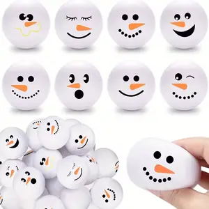 5pcs/10pcs  Snowman Face Stress Balls, Slow-Rising Squishy Cute Sensory Play with Expressive Eyes, Nose & Mouth, Party Favors for Christmas, New Year's, Birthday Party Favors, Perfect for Stocking Stuffers and Festive Celebrations, Christmas Gifts