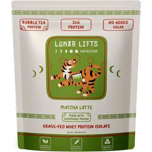 Matcha Latte  Boba Tea Protein Powder |   26g Whey Protein Isolate Matcha Powder |   CeremonialGrade Matcha Bubble Tea Protein Powder |   No Added Sugar  Artificial Ingredients