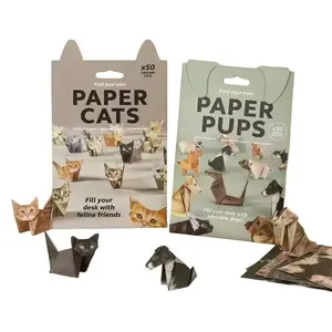 DlY Origami Foldable Cat & Dog for Hand Dexterity Training Perfect for Party Leisure Time and Ideal as Paper Decorations Anime Figure Hunting Nostalgic Gifts
