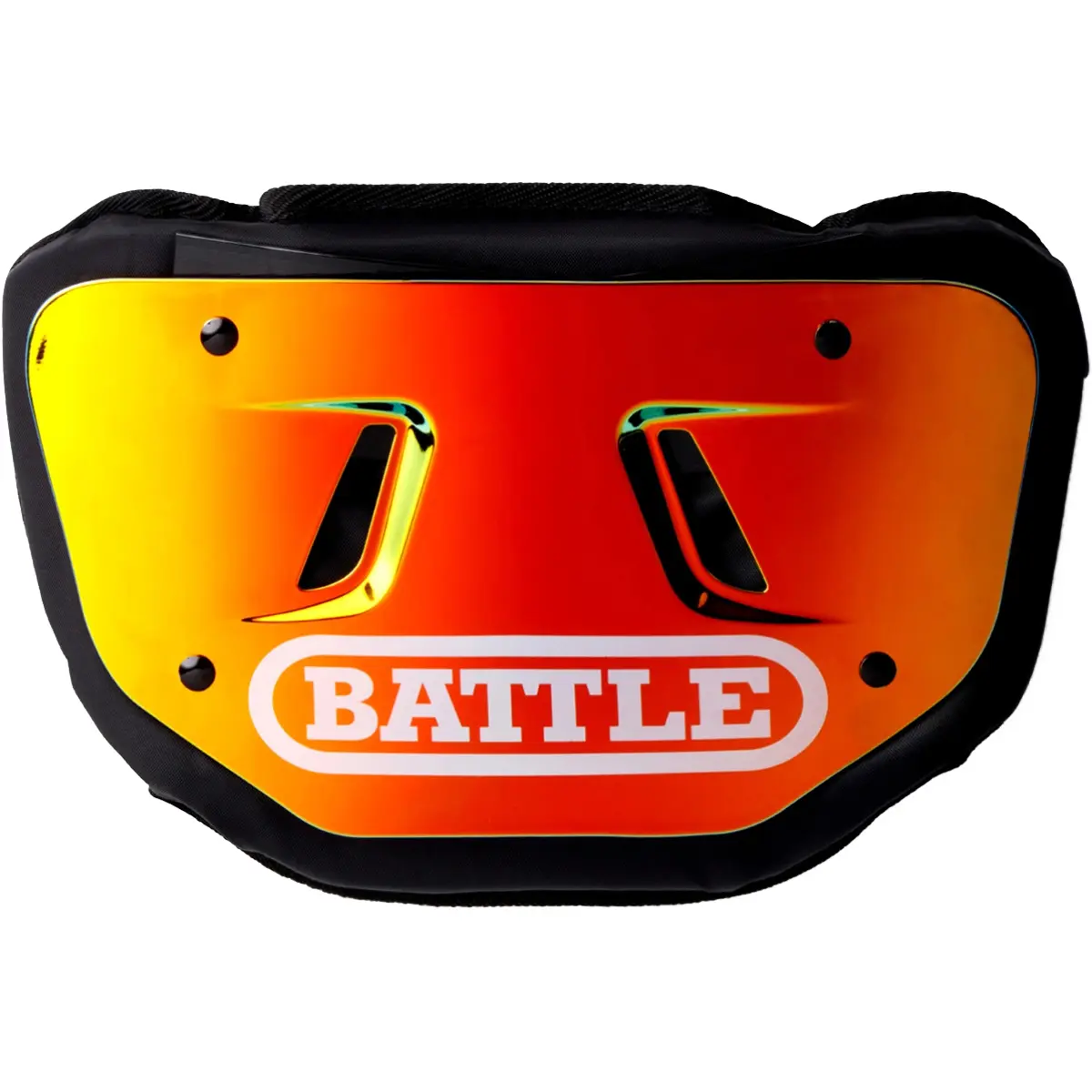 Battle Sports Prism Chrome Protective Football Back Plate, Red/Orange - Football Equipment, Chrome Gloss