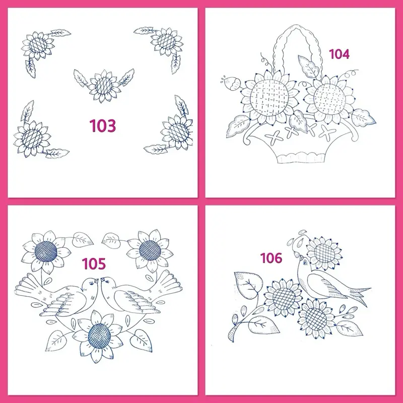 Servilleta 45x50cm (GIRASOLES) Diamante Fabric Stamped Embroidery - Bordado - Tortilla Warmer Fabriic