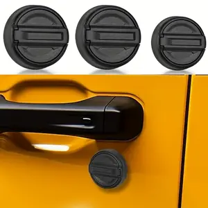 Jeep 3pcs ABS Car Keyhole Covers Magnetic Door Lock Cover for Jeep Wrangler JL & Gladiator JT Front Door Keyhole Protection Accessories 2018/2019/2020/2021/2022/2023/2024/2025