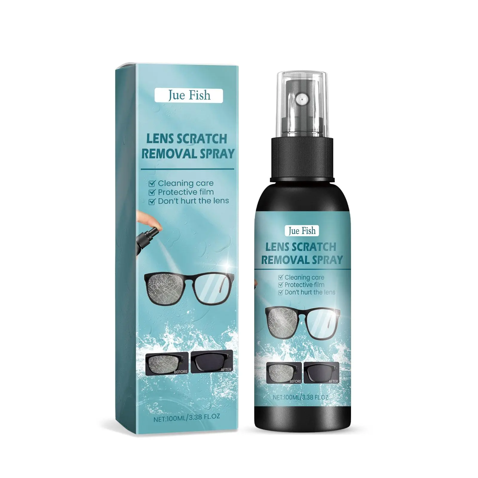 Glasses Lens Scratch Removal Spray - Fix Scratched Eyeglasses & Sunglasses Instantly | 100ml Anti-Fog Lens Cleaner Repair Kit for Glass, Plastic & Polycarbonate Lenses