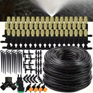 Automatic Drip Irrigation Kit-4/7mm, equipped with brass atomizing nozzles, suitable for lawns, potted plants, and greenhouses, automatic drip irrigation system for lawns, potted plants, and greenhouses, Watering Systems