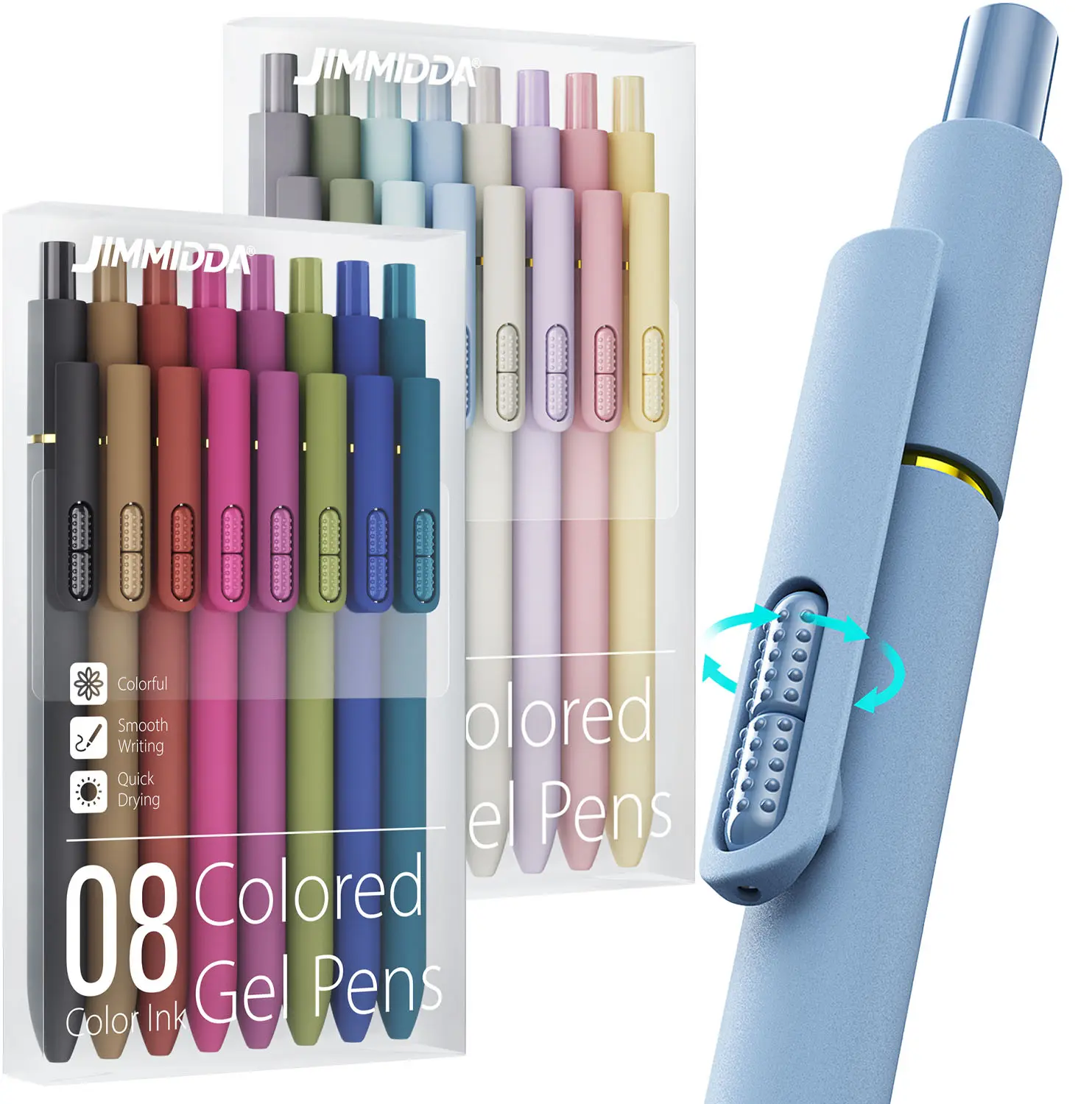 8 Pack Colorful Gel Pens, Retractable Fine Point Clicker Pens in Vintage/Morandi Styles, Smooth Writing and Easy to Use for Students, Teachers and Artists, Drawing Writing Planner and Crossword Puzzles,magical pen,gift,Colorful Crafts