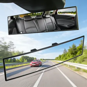 Inch Panoramic Convex Real View Mirror for Car SUV Trucks Universal Clip-on Wide Angle Reduces Blind Spot Clear Visibility Safety High Definition Rearview Mirror instal#SummerVibesl outdoorfun