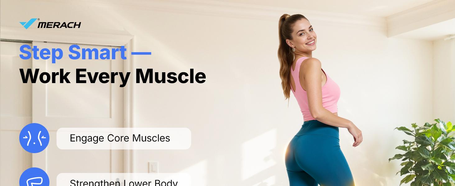 Merach Rocking Stepper Ski Machine with 3D Motion Stepper Design Side Sepper Machine for Home Workout - 330 lbs Capacity, Compact & Space-Saving Design, Built-In Counter