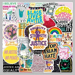 50PCSsocial Justice Series Stickers, Sticker Decals Suitable for Faith-based Designs Such As Scrapbooks, Diaries, Laptops, Water Bottles, Cars, Etc., with Positive Messages As Gifts