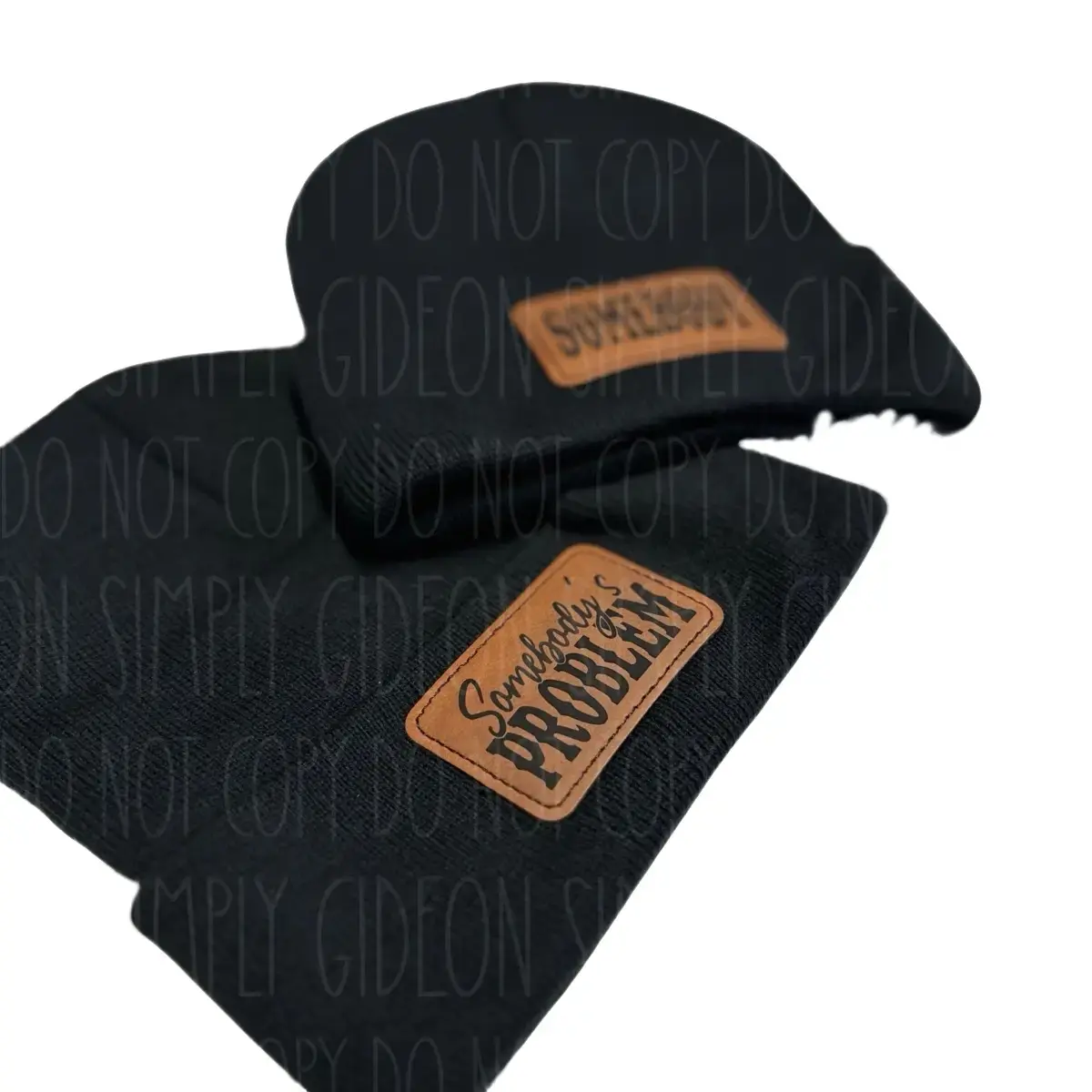 Embroidered Novelty Beanie Hats Set - Funny 'Somebody's Problem' Playful Joke Art, Matching Caps for Couples Everyday Wear, Beanies Hats, Novelty Cap, Matching Outfits, Embroidery, Funny Comedy Hat