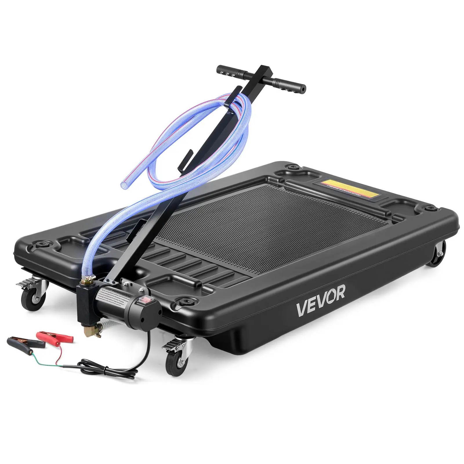 【Summerfinds】VEVOR Low Profile Oil Drain Pan,17 Gallon CapacityRolling Oil Drain Pan with Electric Pump & 7.2 ft HoseLeak-proof & Corrosion-resistantFit for CarsSUVsTrucksMotorcyclesATVsMetal