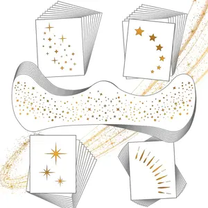 20 Pcs Gold Face Makeup Patches, Glitter Freckles Face Tattoo for Teenagers & Young Women, Sparkle Freckles Makeup Patches, Waterproof Face Glitter Freckles for for Christmas(Gold)